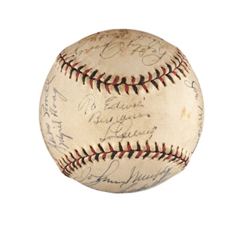 1938 New York Yankees World Series Champions Team Signed Baseball (22 signatures) with Lou Gehrig and Joe DiMaggio